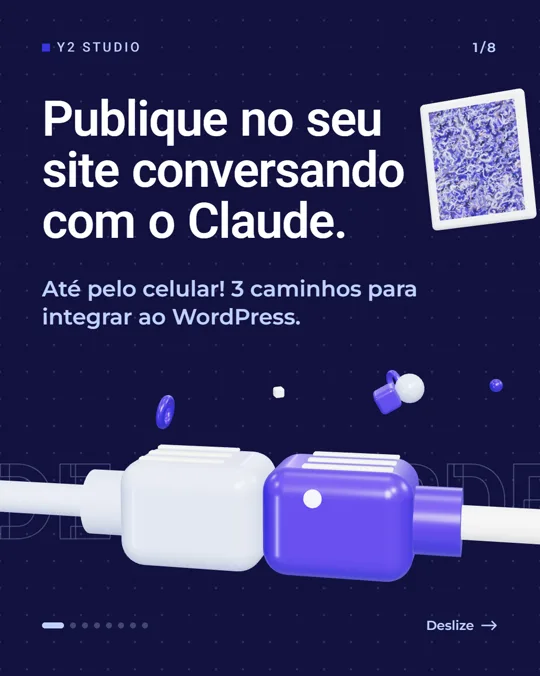 Lâmina 1: Publique no seu site conversando com o Claude